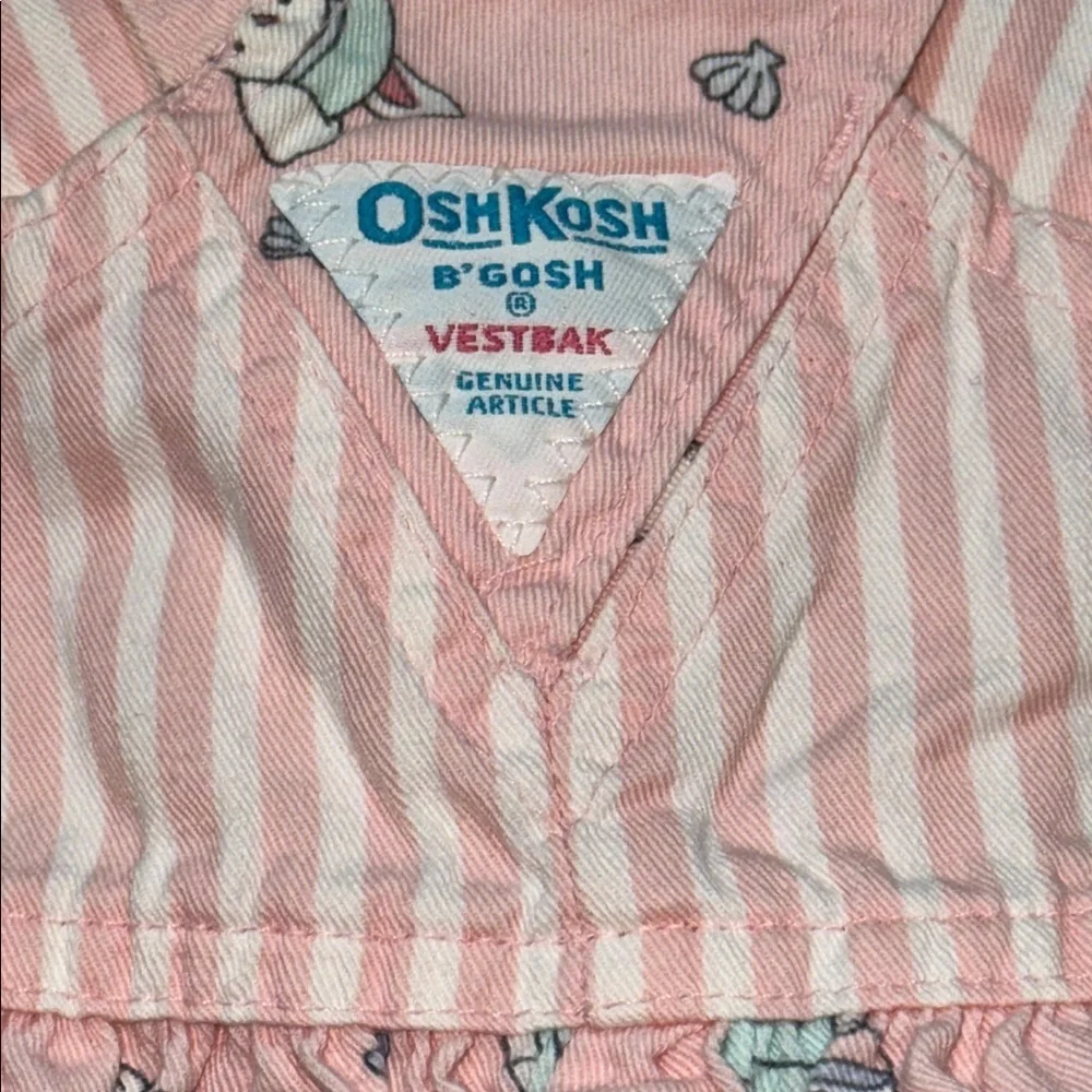 Vintage Osh Kosh B’gosh Pale Pink Bunny Pattern youth overalls SZ 24M